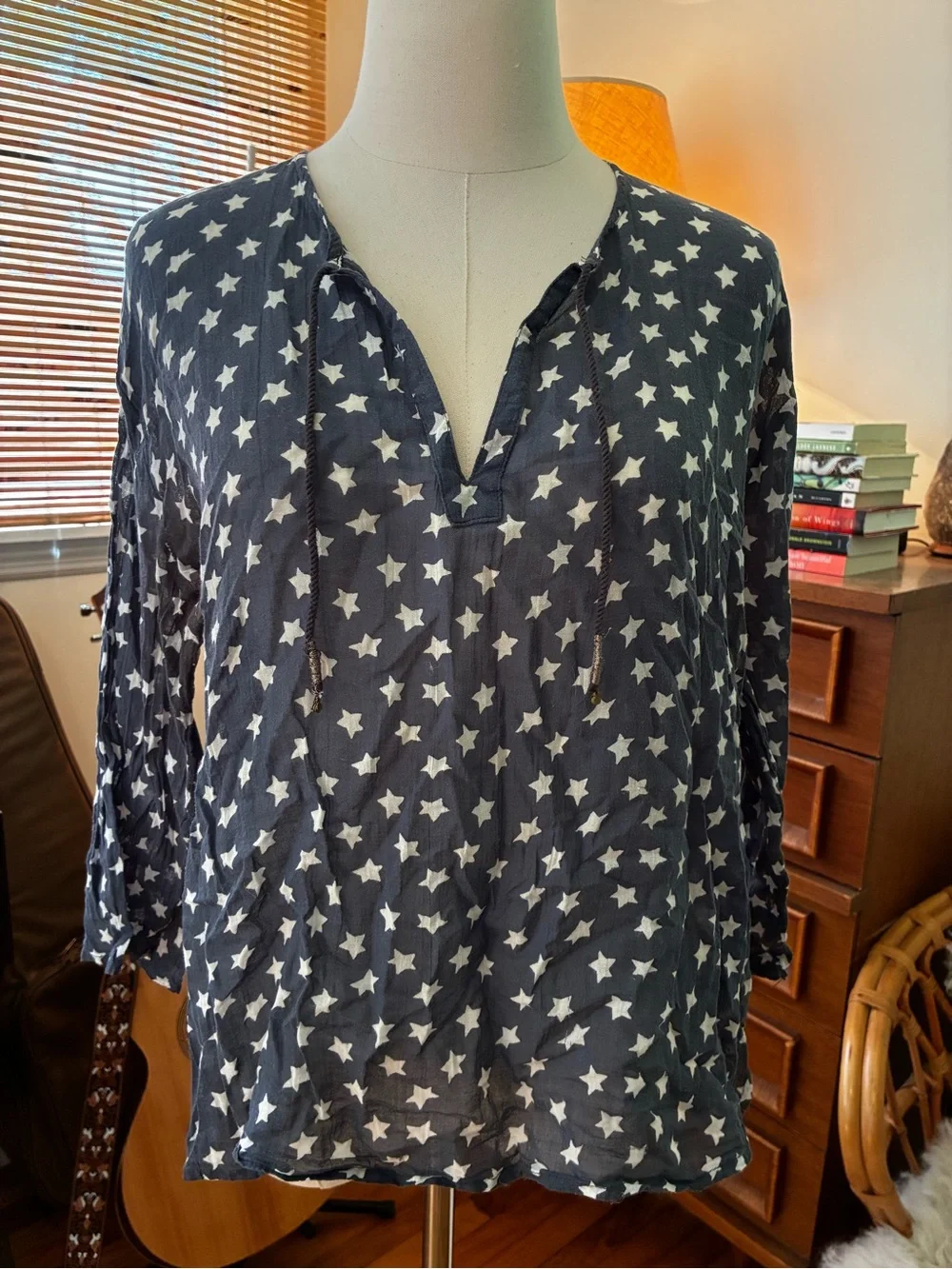 Auguste the Label TWO Leopard Print Star Print V-Neck Tops Blouses US 6